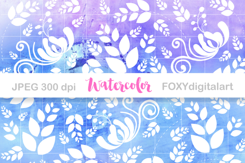 watercolor-floral-digital-paper-scrapbook