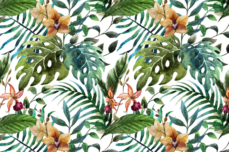 4-tropical-patterns-vector