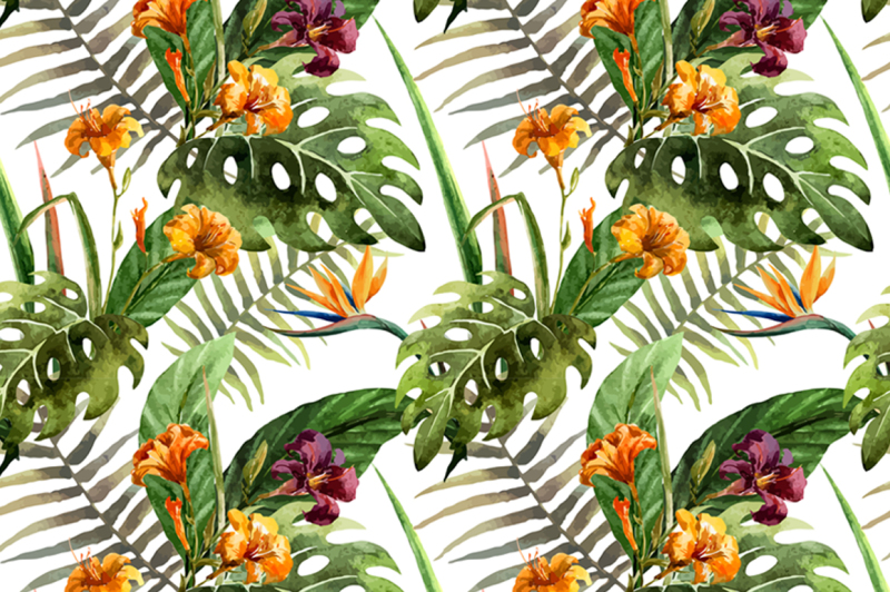 4-tropical-patterns-vector