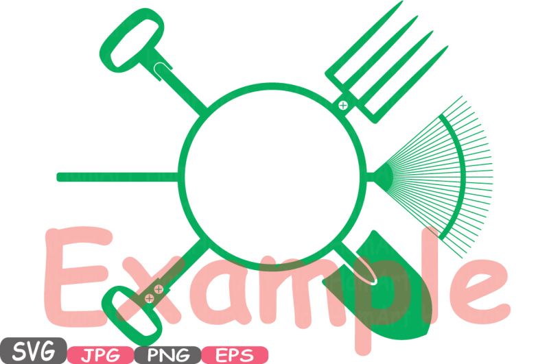 Download Split & Circle Garden Tools Silhouette SVG Set of ...