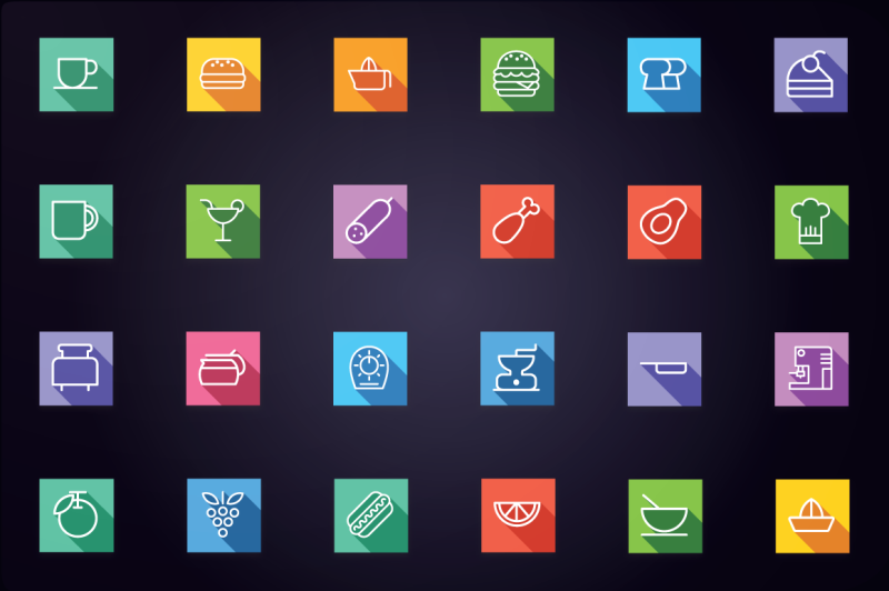 foods-drinks-and-kitchen-flat-icons