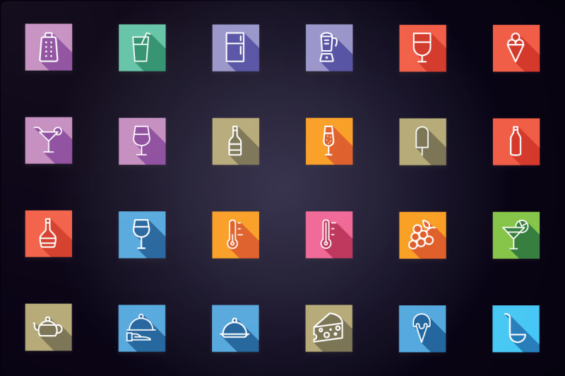 foods-drinks-and-kitchen-flat-icons