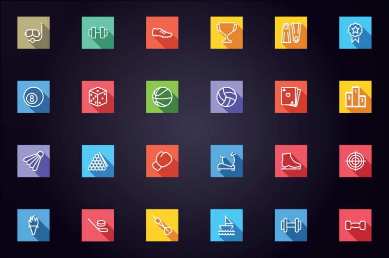 sports-games-and-fitness-flat-icons