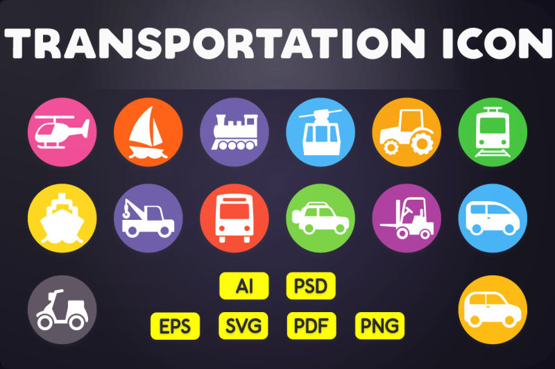 flat-icon-transportation-icons
