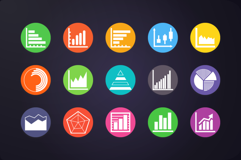 flat-icon-graph-and-chart-icons