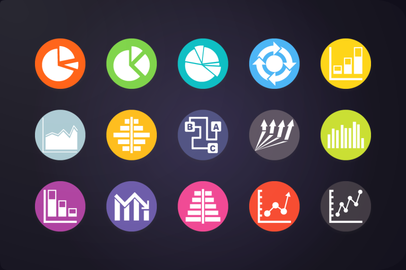 flat-icon-graph-and-chart-icons
