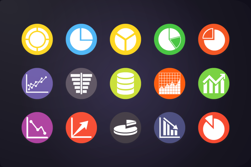 flat-icon-graph-and-chart-icons