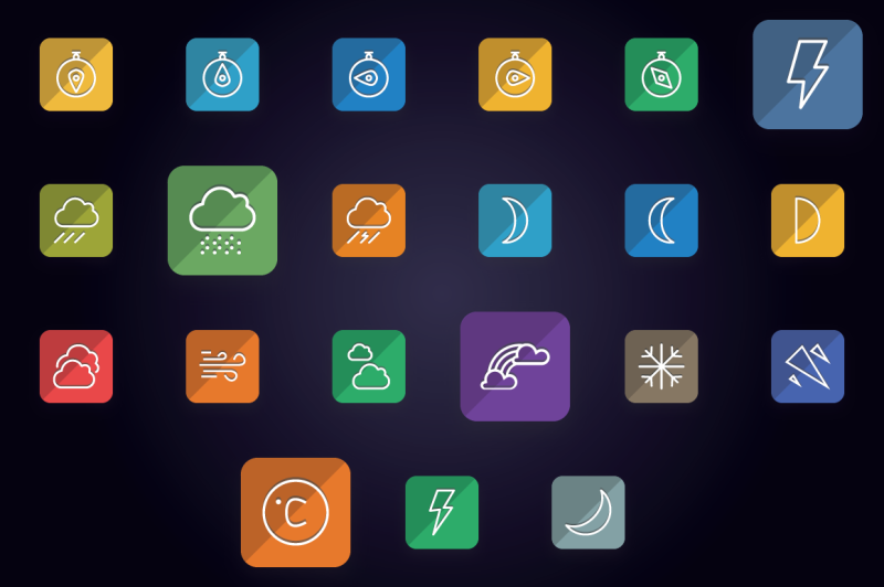 weather-and-forecast-flat-line-icons