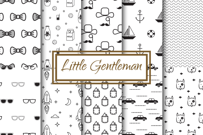 little-gentleman-seamless-patterns