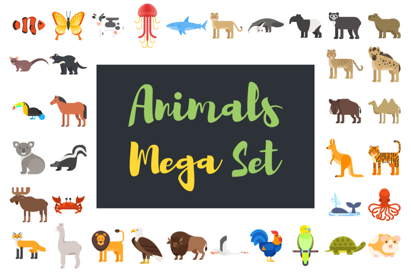 mega-set-of-flat-animals