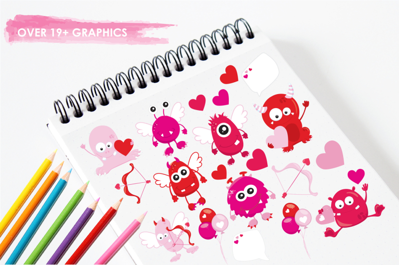 valentine-monsters-graphics-and-illustrations