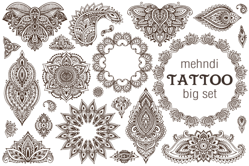 set-of-mehndi-tattoo-elements