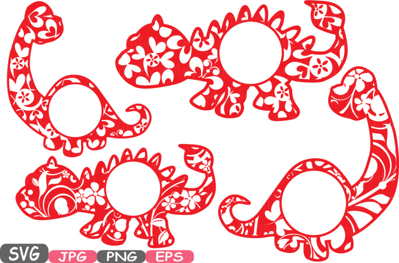 dinosaur-circle-frames-dinos-floral-pack