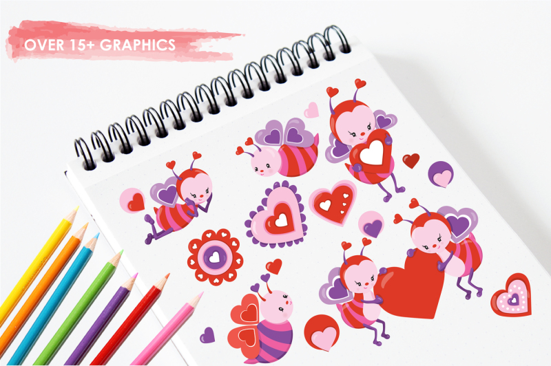 valentine-bees-graphics-and-illustrations