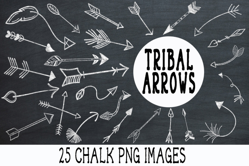 chalk-tribal-arrows-clip-art-25-png-files