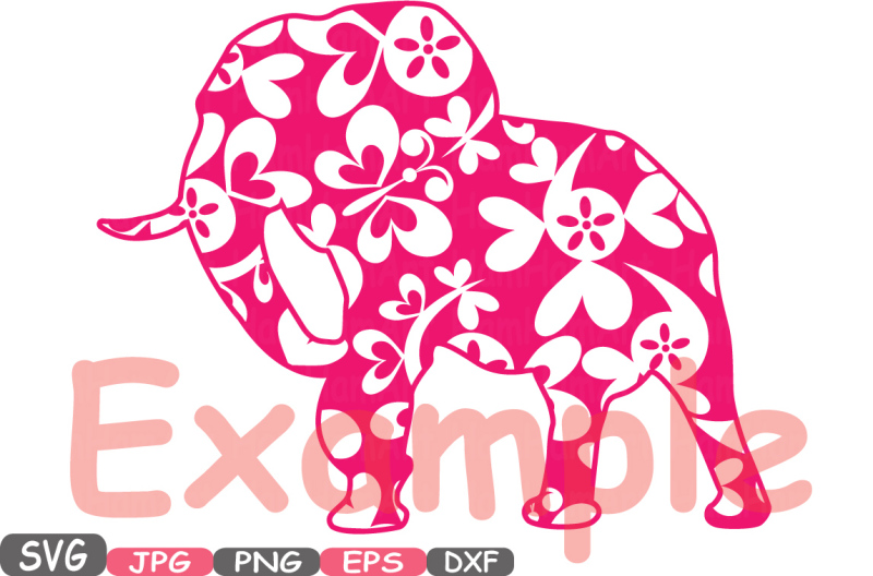 Download Elephant Safari Mascot Flower Monogram Circle Cutting ...