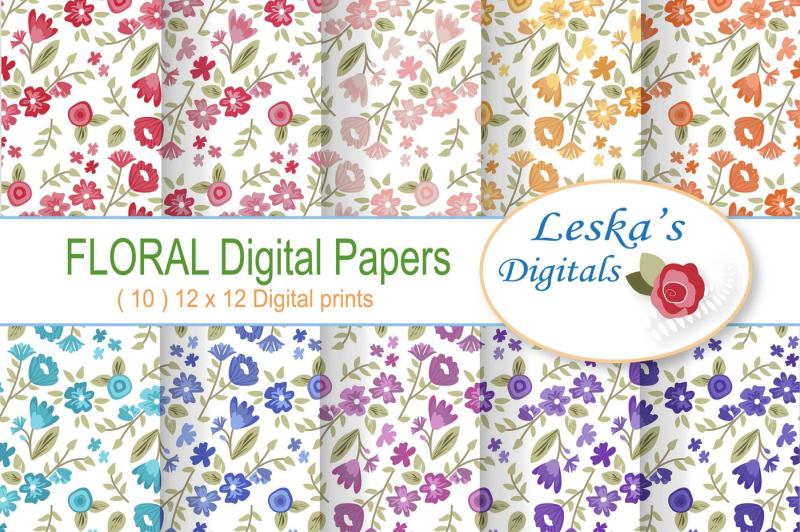 digital-paper-flower-patterns