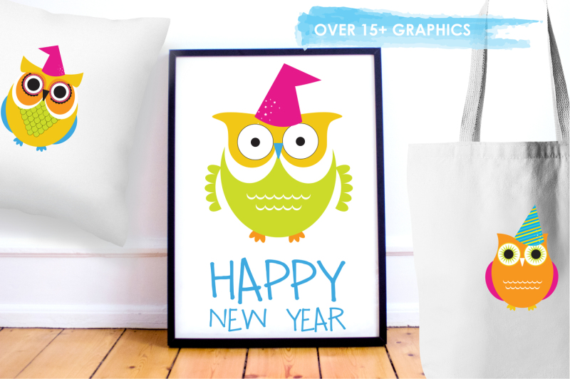 new-year-owls-graphics-and-illustrations