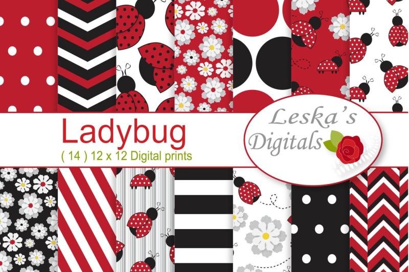 ladybug-digital-paper-pack