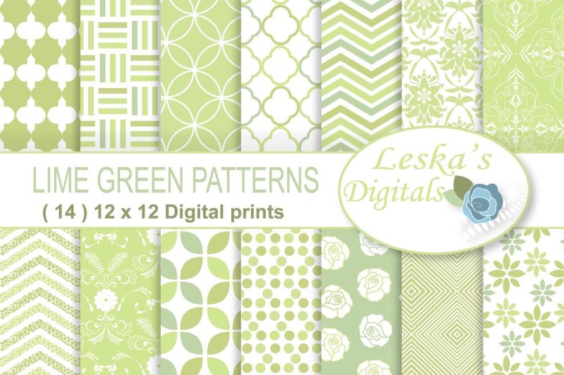 lime-green-digital-paper-patterns
