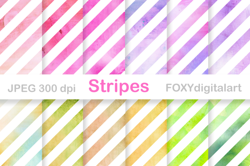 watercolor-stripes-digital-paper-scrapbook