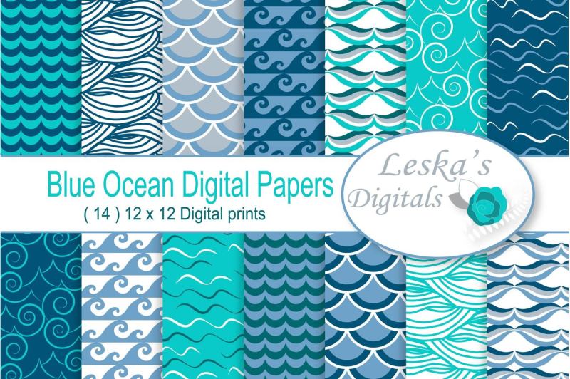 ocean-blue-waves-digital-paper