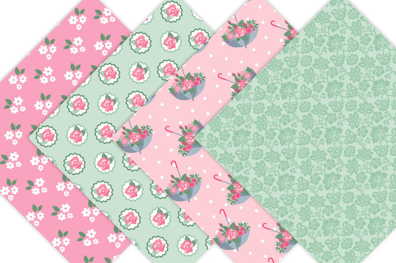 pink-floral-digital-paper-pack