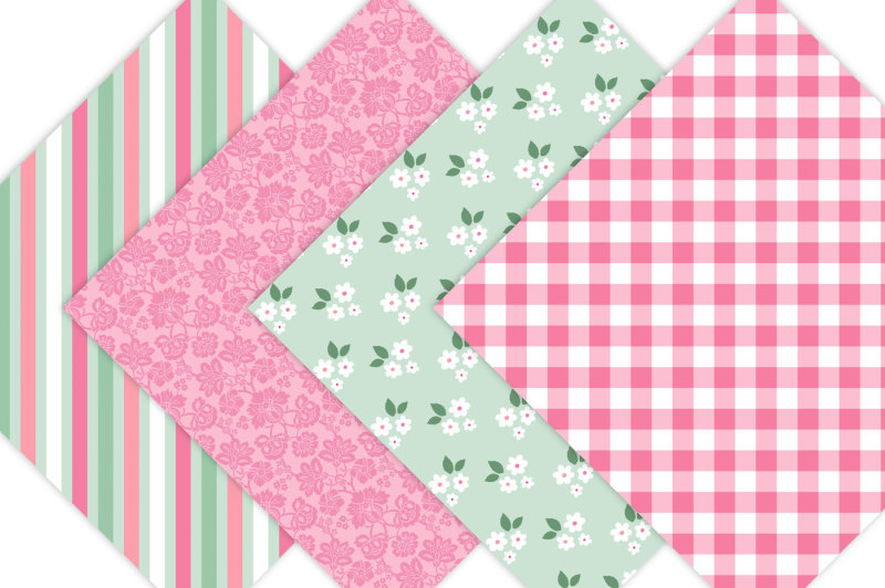 pink-floral-digital-paper-pack