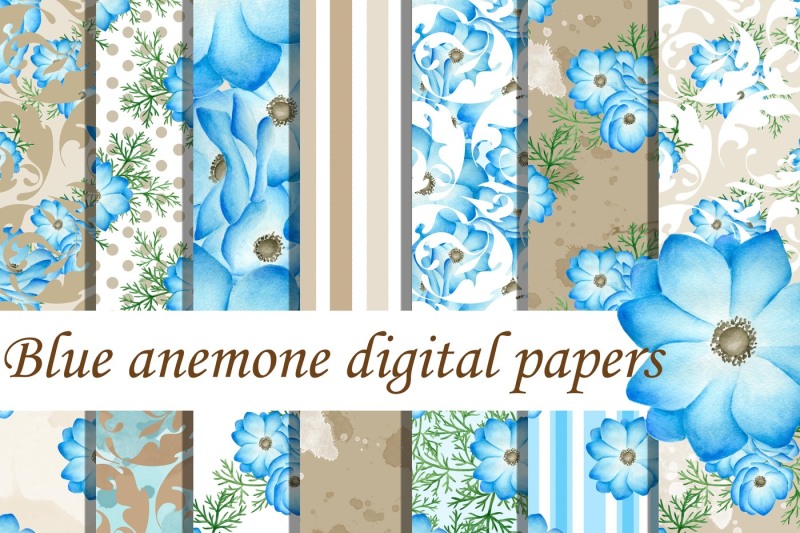 blue-anemone-digital-paper
