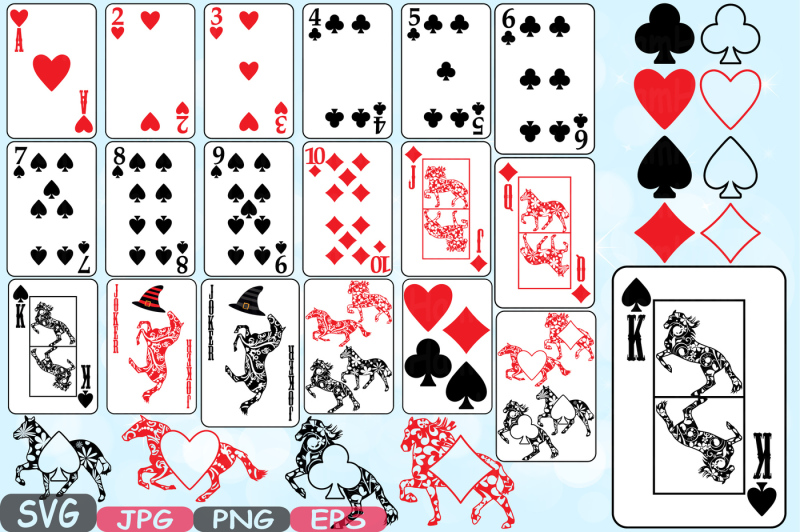 poker-playing-svg-silhouette-cards-clipart-suits-casino-horse-games-design-cameo-cutting-vinyl-cut-design-instant-download-king-queen-586s