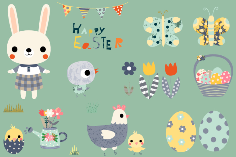 cute-easter-clipart-set-happy-easter-design-elements-spring-clip-art-bunny-chick-basket-eggs