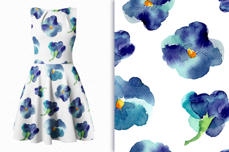 watercolor-seamless-patterns-with-violets