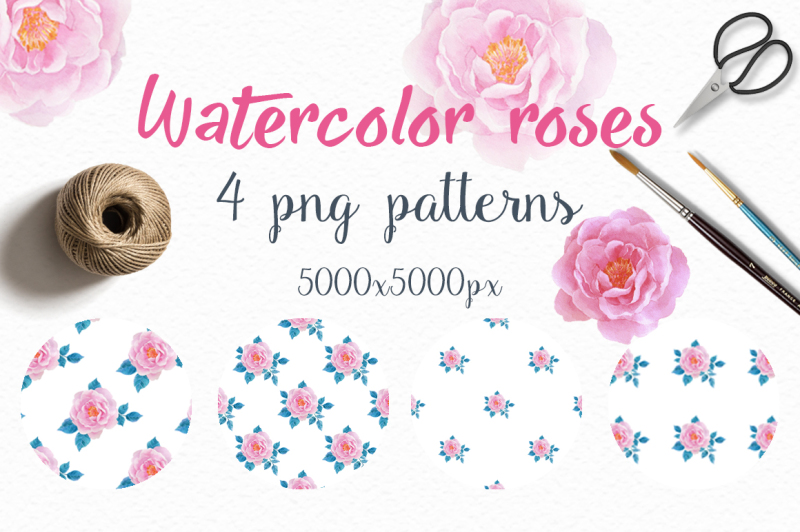 watercolor-seamless-patterns-with-roses