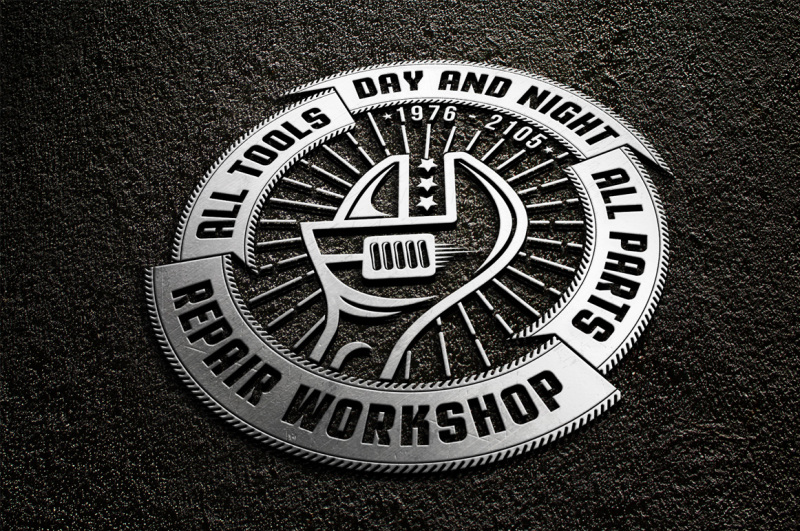 4-repair-workshop-logo-set