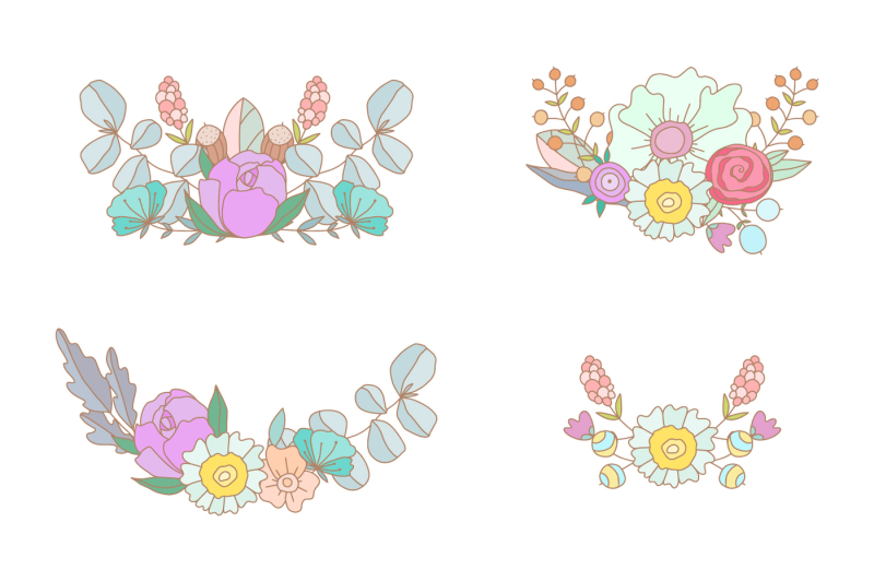 set-of-hand-drawn-pastel-flowers
