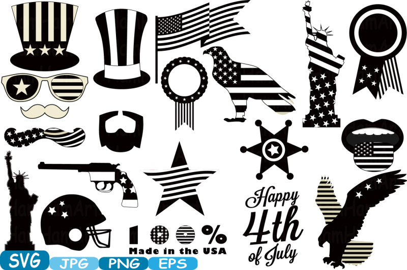 4th-of-july-party-photo-booth-prop-silhouette-cameo-cutting-files-svg-stickers-clipart-face-clip-art-digital-graphics-commercial-use-283s