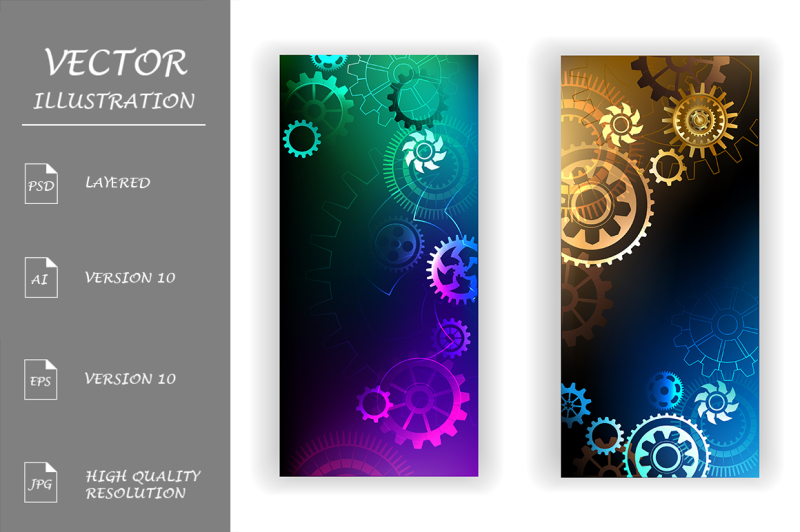 banners-with-colorful-gears