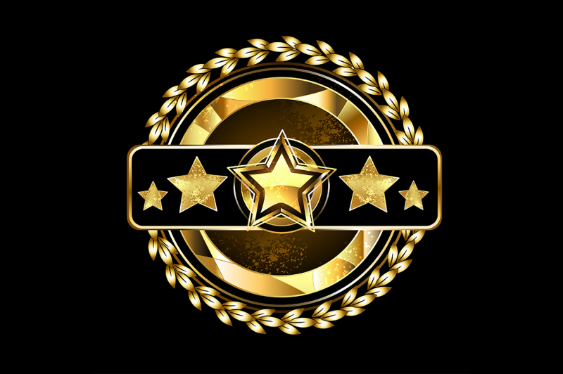 emblem-with-golden-stars-gold-stars