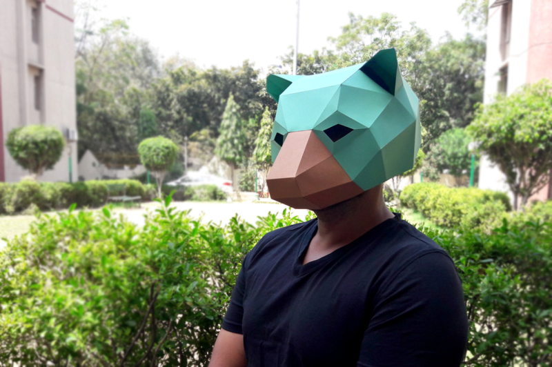 DIY Bear mask -3d papercrafts DXF File Include