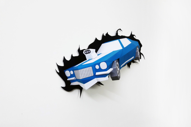DIY Car Wall Decor - 3d papercrafts SVG by Designbundles