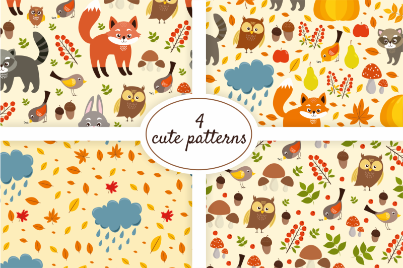 cute-set-forest-animals-and-patterns