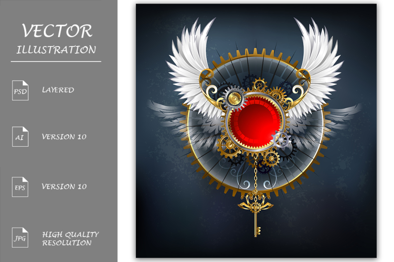 red-banner-with-white-wings-steampunk
