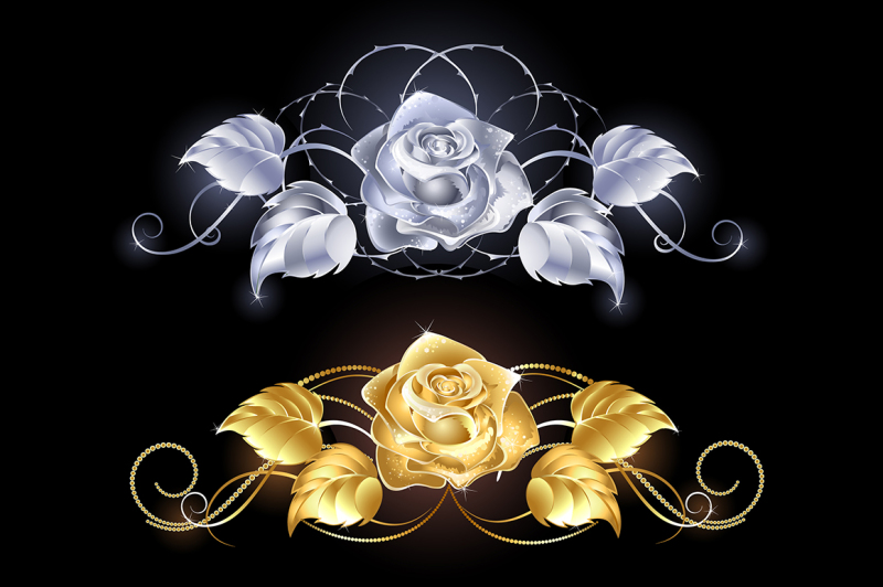 gold-and-silver-roses