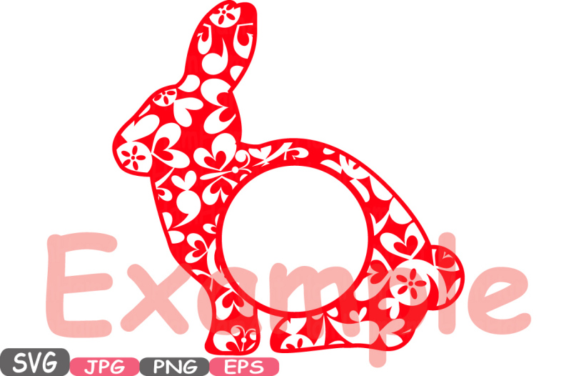 Download Split & Circle Easter bunny Flowers and hearts Silhouette ...