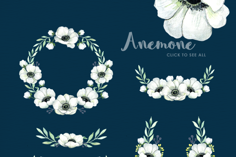 anemone-handpainted-floral-set