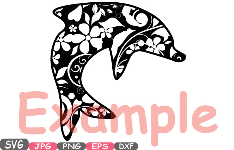 dolphin-delphins-mascot-flower-monogram-circle-cutting-files-svg-silhouette-school-clipart-illustration-eps-png-dxf-jpg-zoo-vector-413s