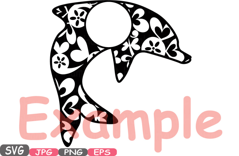 dolphin-circle-delphins-mascot-flower-monogram-cutting-files-svg-silhouette-school-clipart-illustration-eps-png-jpg-zoo-vector-414s