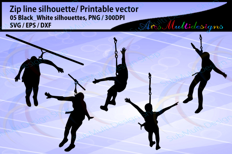 zip-line-silhouette-vector