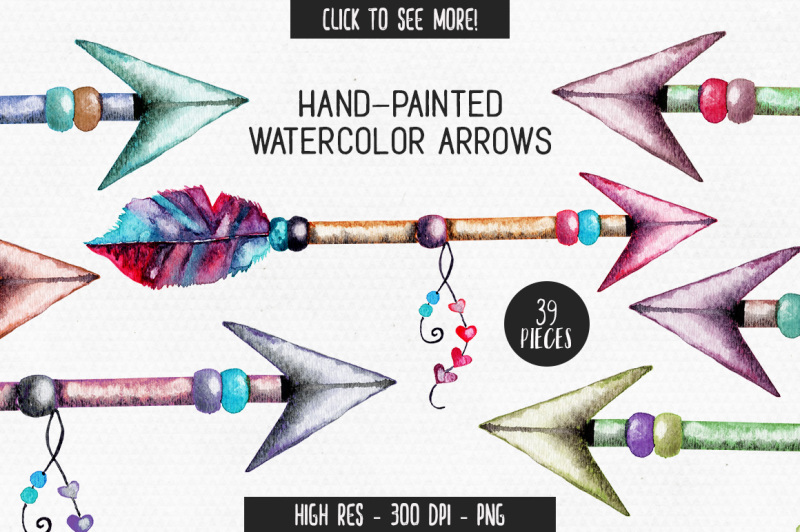 watercolor-tribal-heart-arrow-graphic-bundle