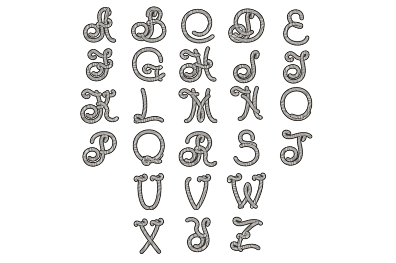 rope-font-set-of-isolated-alphabet-letters
